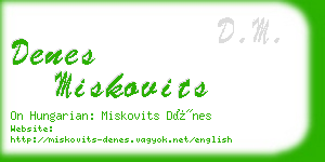 denes miskovits business card